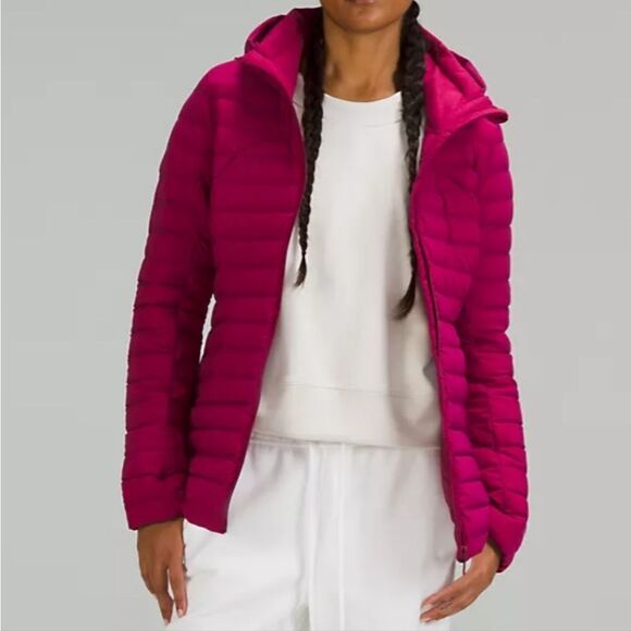 Lululemon Pack It Down Puffer Jacket in Pomegranate with carry bag - Picture 3 of 16